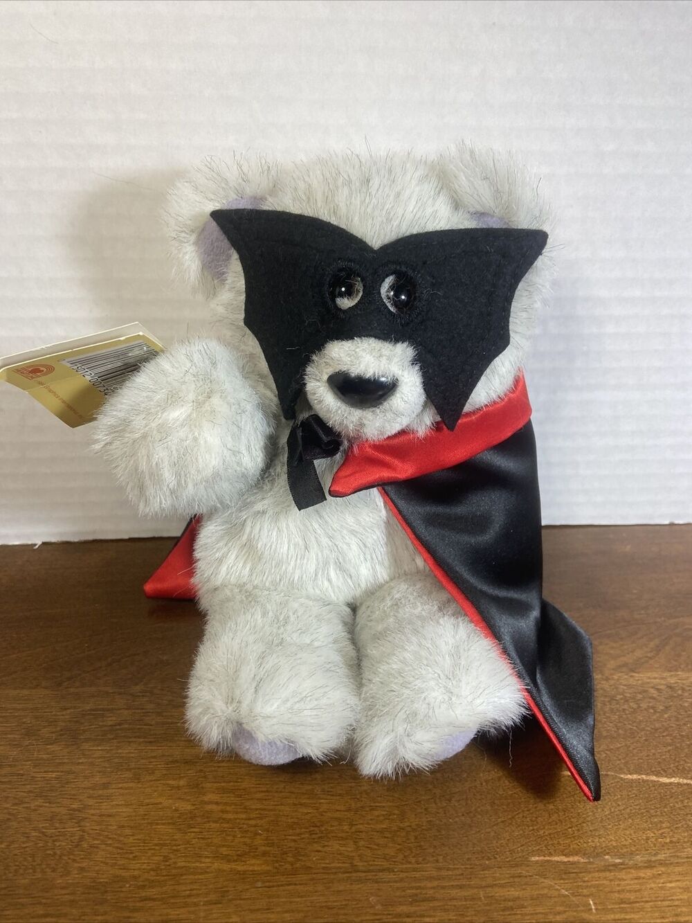 1988 Heartline Bearon Von Boo Bat Vampire Plush Teddy Bear Cape Red Black W/tag